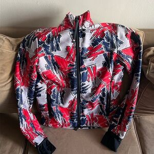 Moncler Red & Blue Ski & Snow Jacket like new size 3 fit a small tailored fit